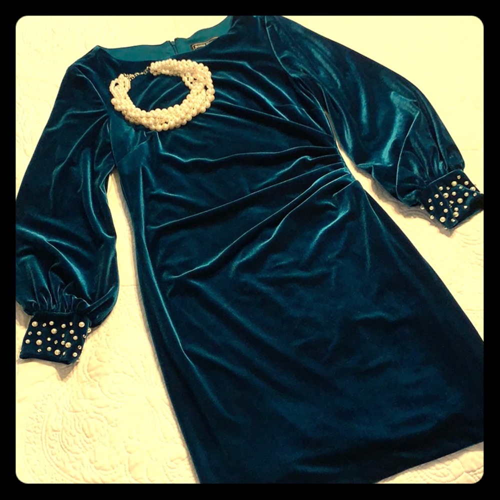 Dark Blue/Teal Velvet Dress